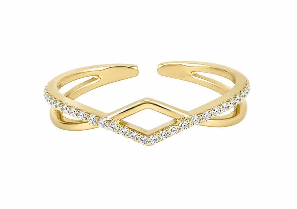 Gold_Crystal_Chevron_Stackable_Ring_For_Women_|_Made_With_Pure_925_Silver