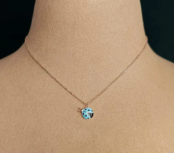 Turquoise_&_Gold_Enamel_Ladybug_Pendant_Necklace_For_Women_|_Made_With_Pure_925_Silver
