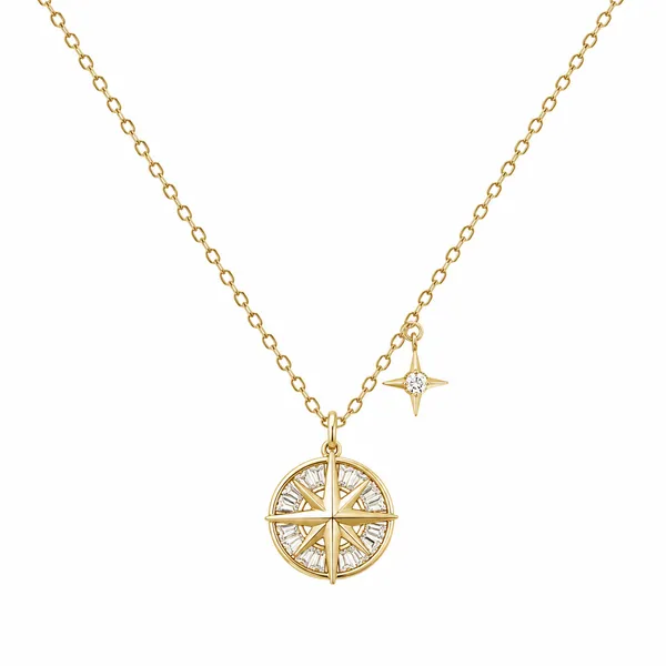Gold_Compass_Pendant_Necklace_For_Women_|_Made_With_Pure_925_Silver