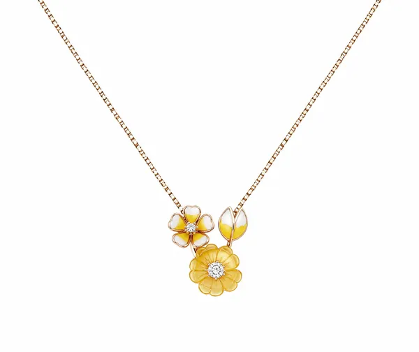 Gold_Floral_Cluster_Stone_Pendant_Necklace_For_Women_|_Made_With_Pure_925_Silver