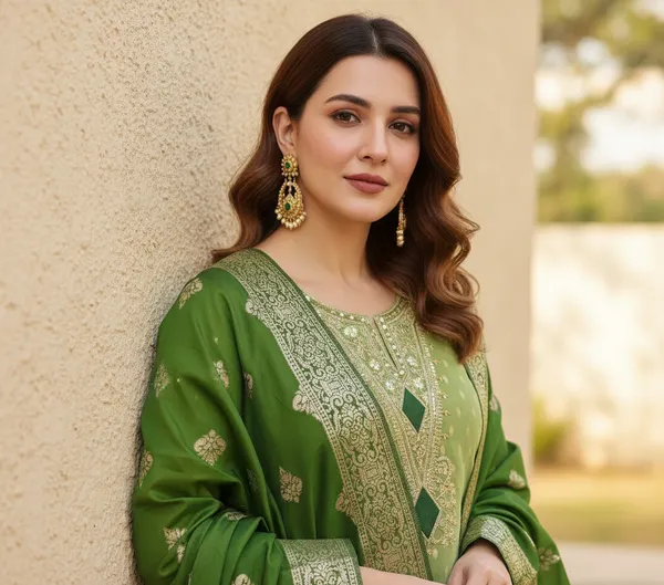 Green_Cording_Sequins_Embroidered_Shimmer_Dress_Material_With_Butti_Weaving_Work