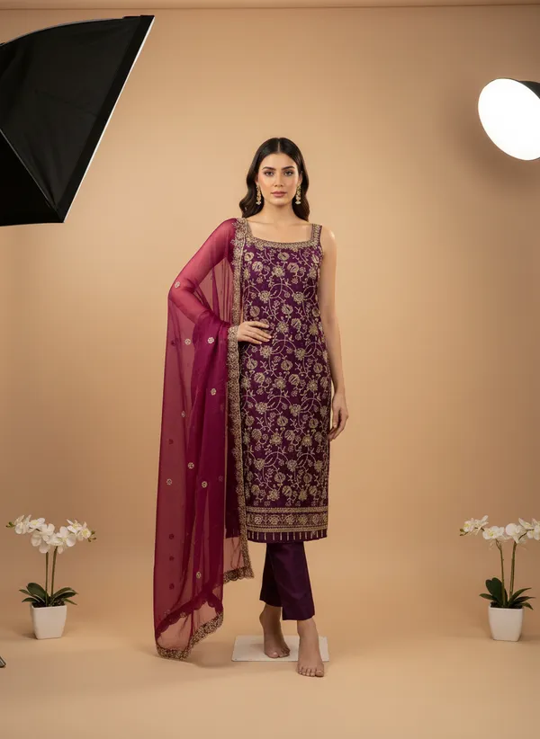 Purple_Georgette_Embroidered_Unstitched_Dress_Material_For_Women