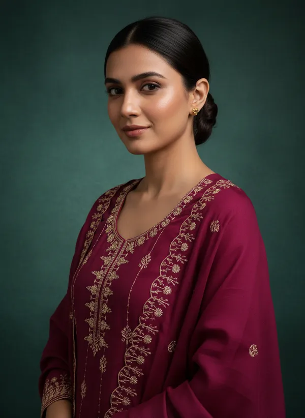 Maroon_Vichitra_Silk_Dress_Material_With_Exquisite_Sequins_And_Zari_Embroidery