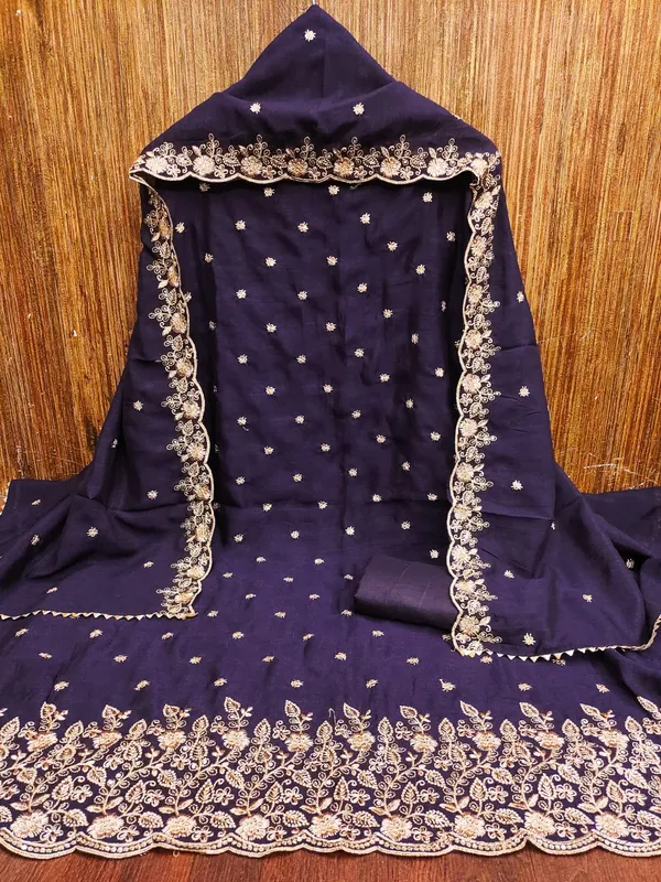 Navy_Blue_Vichitra_Silk_Dress_Material_With_Exquisite_Sequins_And_Zari_Embroidery