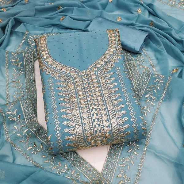 Teal_Blue_Georgette_Embroidered_Unstitched_Dress_Material_For_Women