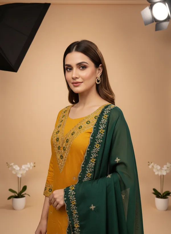 Mustard_Yellow_Vichitra_Silk_Embroidered_Unstitched_Dress_Material_For_Women