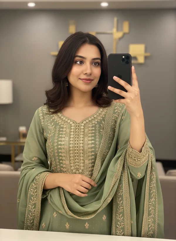 Green_Georgette_Embroidered_Unstitched_Dress_Material_For_Women