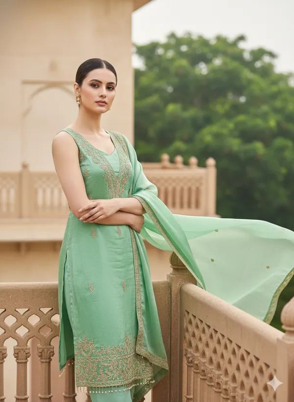 Mint_Green_Floral_Beads_Embroidery_Work_Fendy_Silk_Blend_Dress_Material