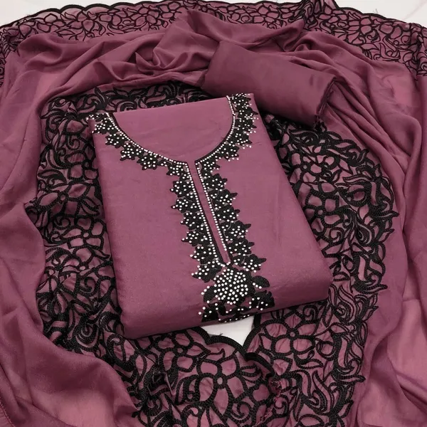 Purple_And_Black_Embroidery_With_Diamond_Georgette_Dress_Material