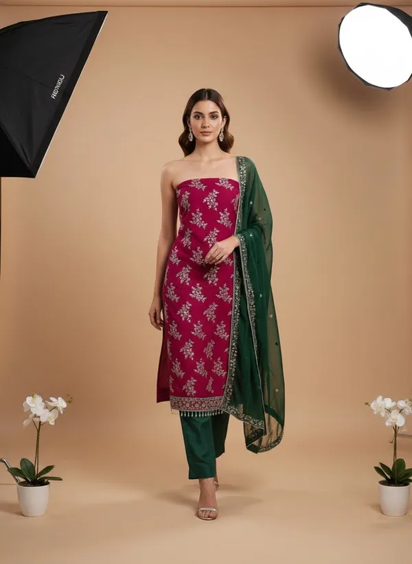 Maroon_Georgette_Embroidered_Unstitched_Dress_Material_For_Women