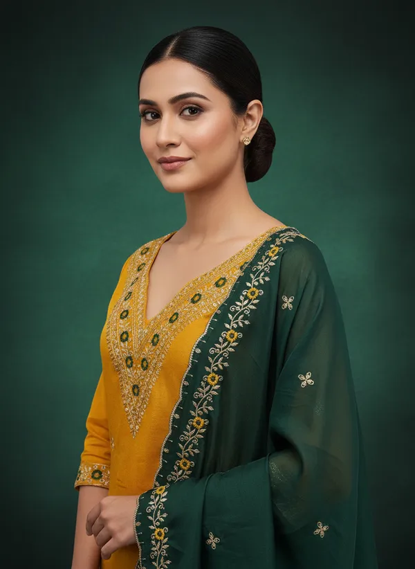 Mustard_Yellow_Vichitra_Silk_Embroidered_Unstitched_Dress_Material_For_Women