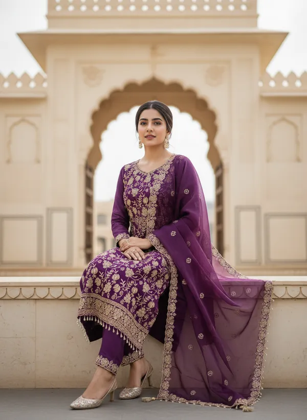 Purple_Georgette_Embroidered_Unstitched_Dress_Material_For_Women