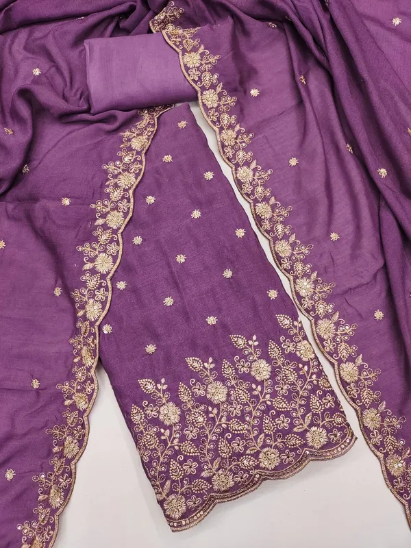Purple_Vichitra_Silk_Dress_Material_With_Exquisite_Sequins_And_Zari_Embroidery