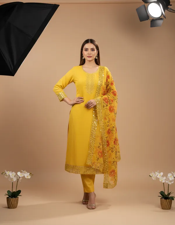 Yellow_Georgette_Embroidered_Unstitched_Dress_Material_For_Women