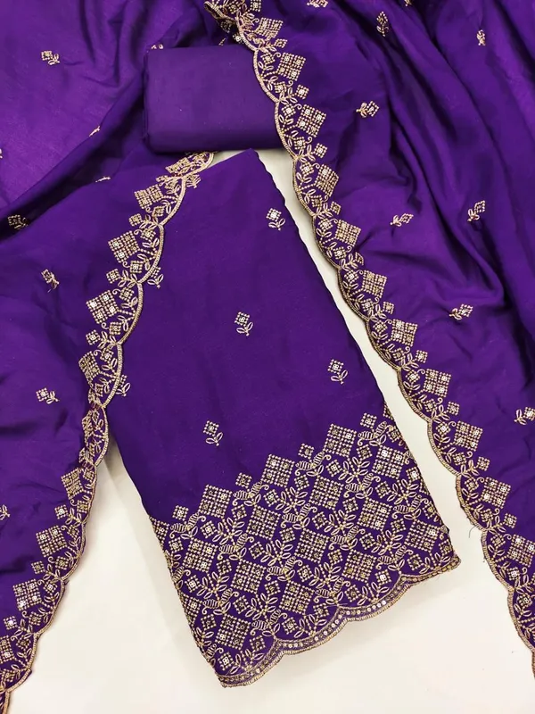 Purple_Vichitra_Silk_Dress_Material_With_Exquisite_Sequins_And_Zari_Embroidery