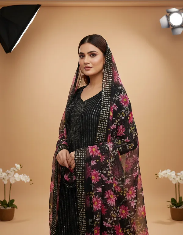 Black_Georgette_Embroidered_Unstitched_Dress_Material_For_Women