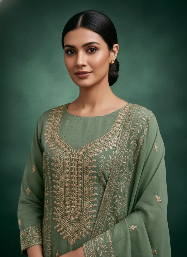 Green_Georgette_Embroidered_Unstitched_Dress_Material_For_Women