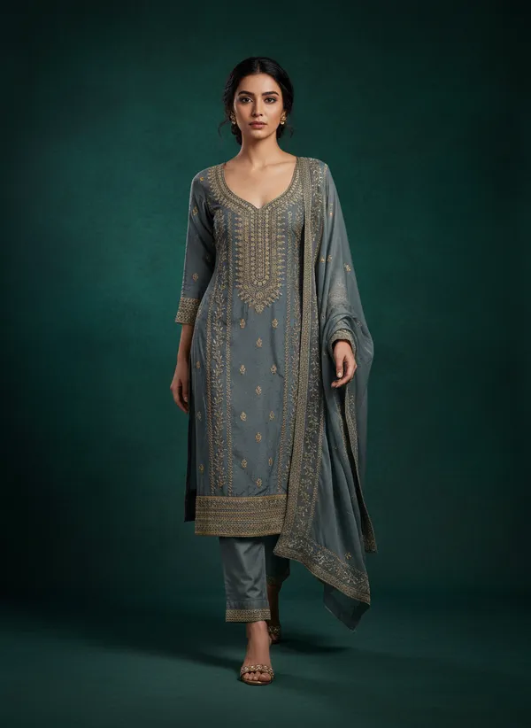 Grey_Georgette_Embroidered_Unstitched_Dress_Material_For_Women