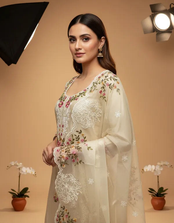 Cream_Floral_Chanderi_Cotton_Chikankari_Dress_Material_With_Dupatta