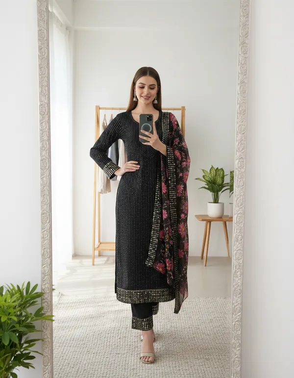 Black_Georgette_Embroidered_Unstitched_Dress_Material_For_Women
