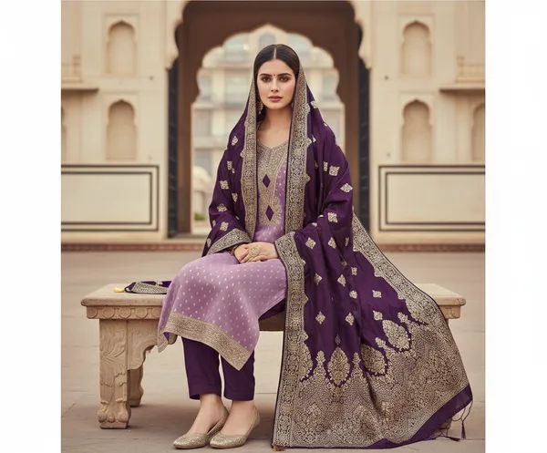 Purple_Cording_Sequins_Embroidered_Shimmer_Dress_Material_With_Butti_Weaving_Work