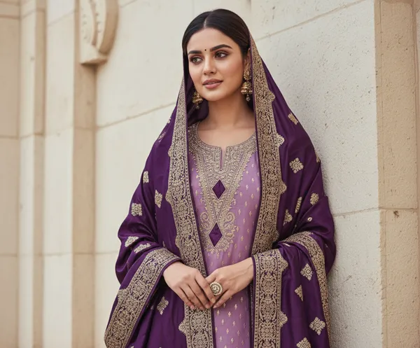 Purple_Cording_Sequins_Embroidered_Shimmer_Dress_Material_With_Butti_Weaving_Work