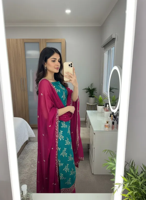 Teal_Green_Georgette_Embroidered_Unstitched_Dress_Material_For_Women