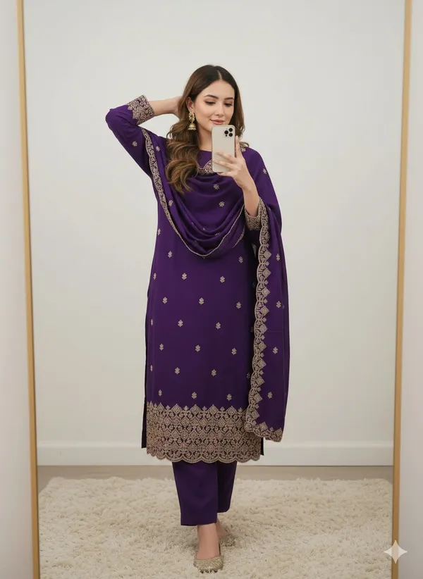Purple_Vichitra_Silk_Dress_Material_With_Exquisite_Sequins_And_Zari_Embroidery