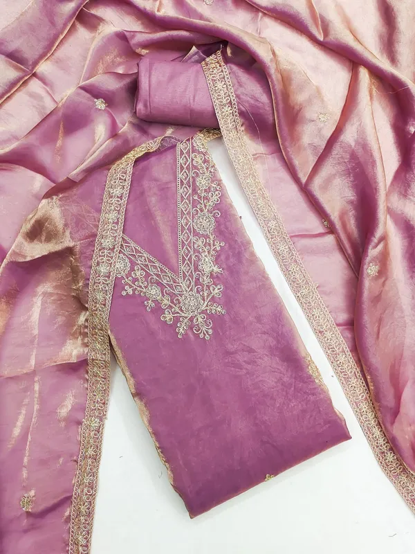 Mauve_Floral_Beads_Embroidery_Work_Fendy_Silk_Blend_Dress_Material