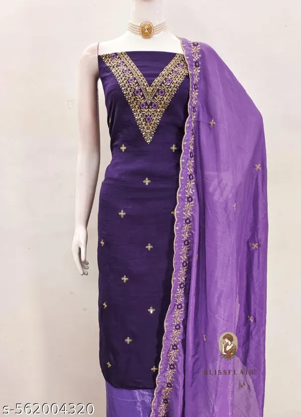 Purple_Vichitra_Silk_Dress_Material_With_Exquisite_Sequins_And_Zari_Embroidery_With_Dupatta_For_Women