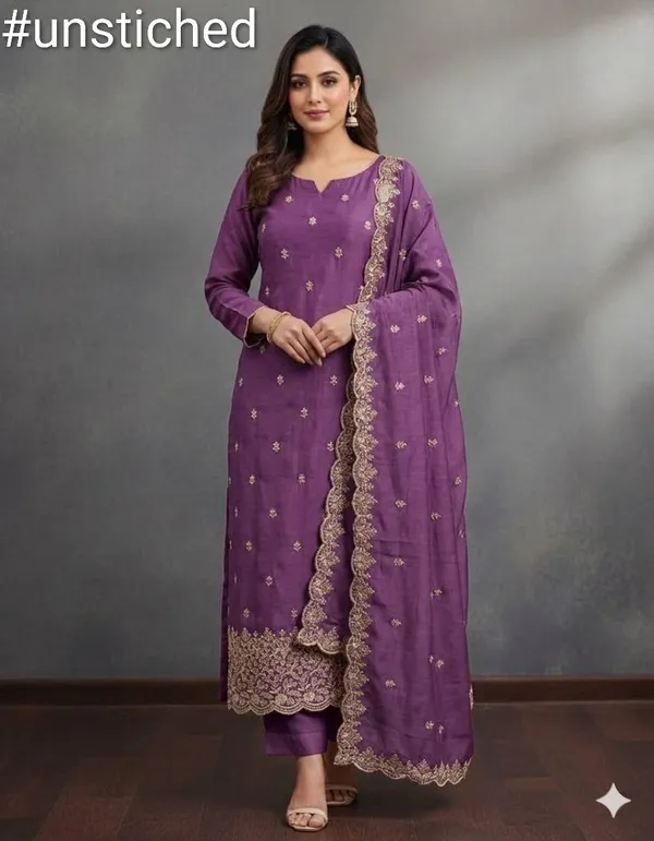 Purple_Vichitra_Silk_Dress_Material_With_Exquisite_Sequins_And_Zari_Embroidery