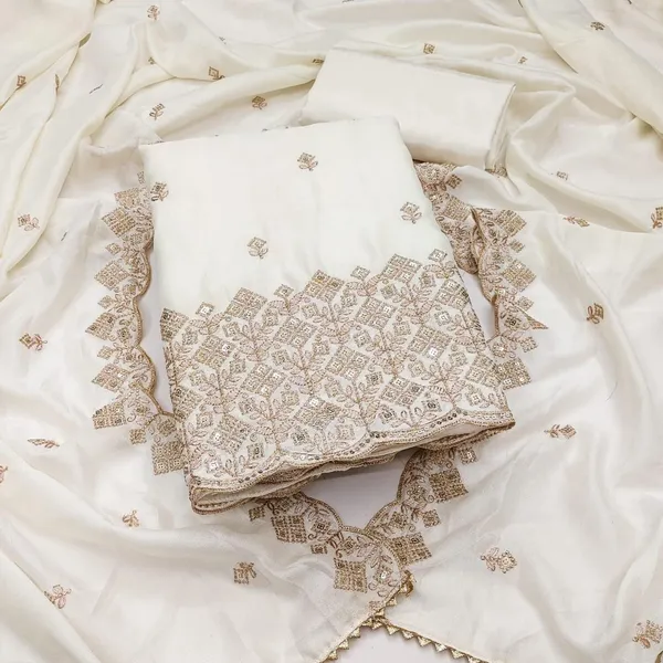 Off_White_Vichitra_Silk_Dress_Material_With_Exquisite_Sequins_And_Zari_Embroidery