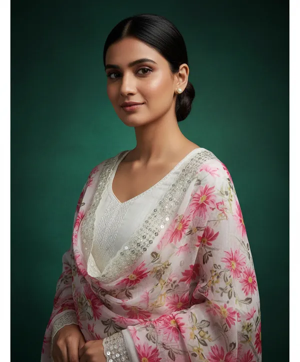 White_Georgette_Embroidered_Unstitched_Dress_Material_For_Women