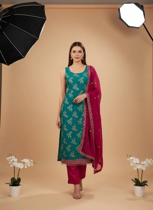 Teal_Green_Georgette_Embroidered_Unstitched_Dress_Material_For_Women