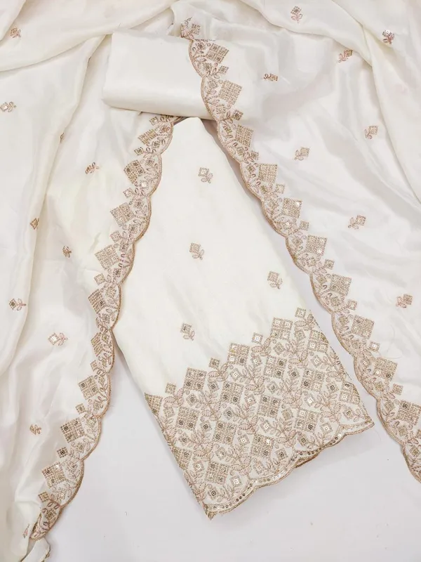 Off_White_Vichitra_Silk_Dress_Material_With_Exquisite_Sequins_And_Zari_Embroidery