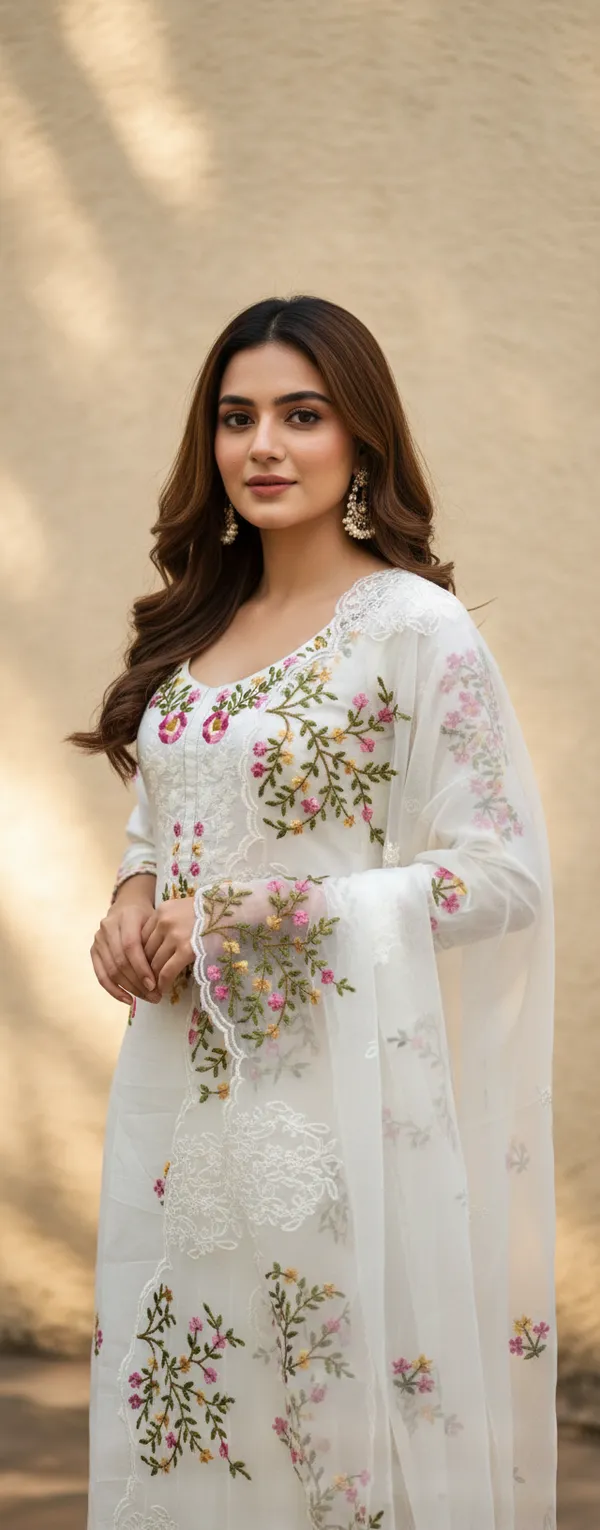 White_Embroidered_Chanderi_Cotton_Chikankari_Dress_Material_With_Dupatta