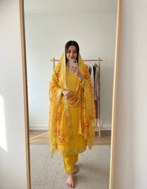Yellow_Georgette_Embroidered_Unstitched_Dress_Material_For_Women