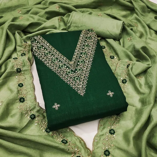 Green_Vichitra_Silk_Embroidered_Unstitched_Dress_Material_For_Women