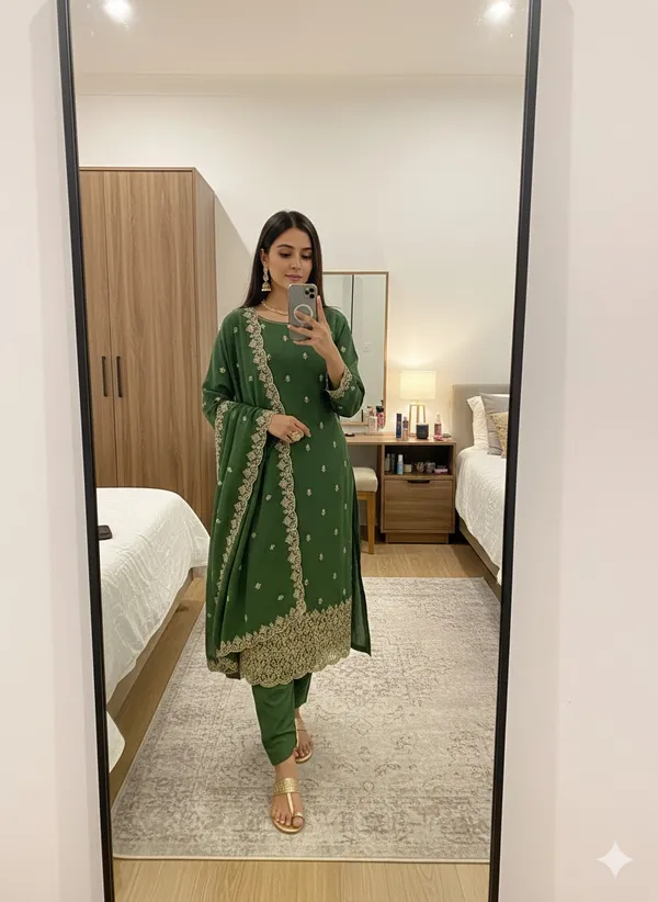 Green_Vichitra_Silk_Dress_Material_With_Exquisite_Sequins_And_Zari_Embroidery