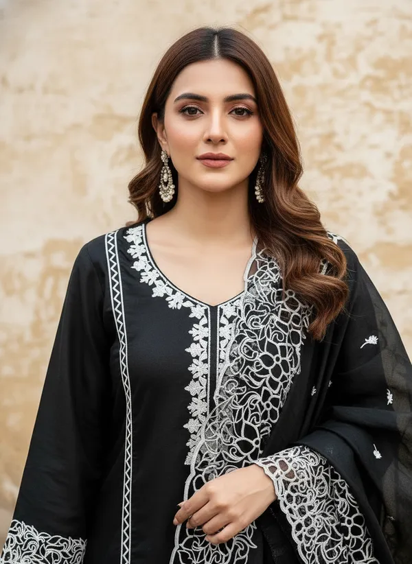 Black_Georgette_Embroidered_Unstitched_Dress_Material_For_Women