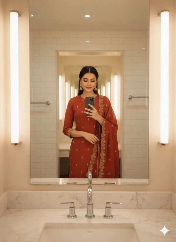 Rust_Vichitra_Silk_Dress_Material_With_Exquisite_Sequins_And_Zari_Embroidery