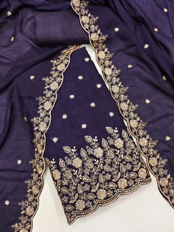 Navy_Blue_Vichitra_Silk_Dress_Material_With_Exquisite_Sequins_And_Zari_Embroidery