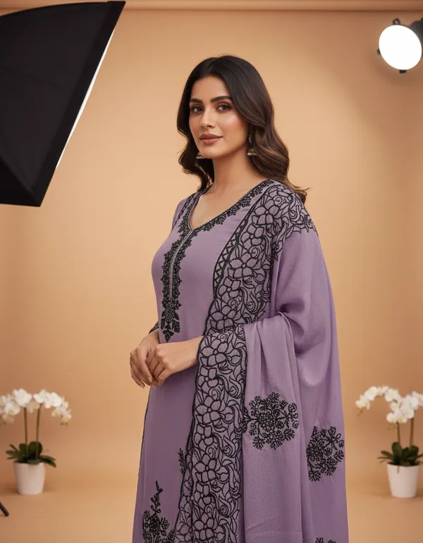 Purple_And_Black_Embroidery_With_Diamond_Georgette_Dress_Material