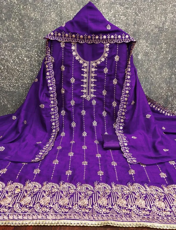 Purple_Vichitra_Silk_Dress_Material_With_Exquisite_Sequins_And_Zari_Embroidery