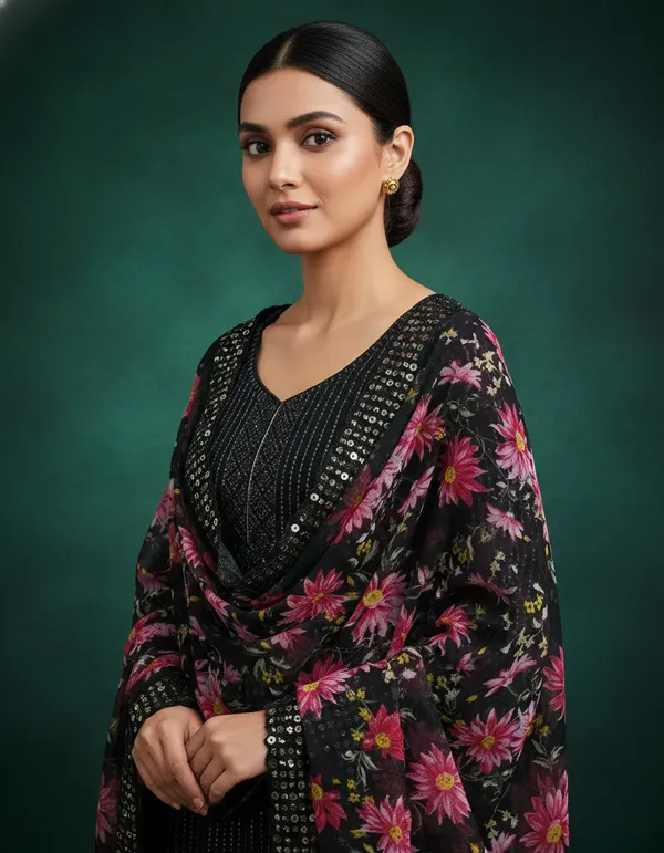 Black_Georgette_Embroidered_Unstitched_Dress_Material_For_Women