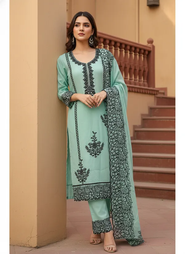 Mint_Green_Georgette_Embroidered_Unstitched_Dress_Material_For_Women