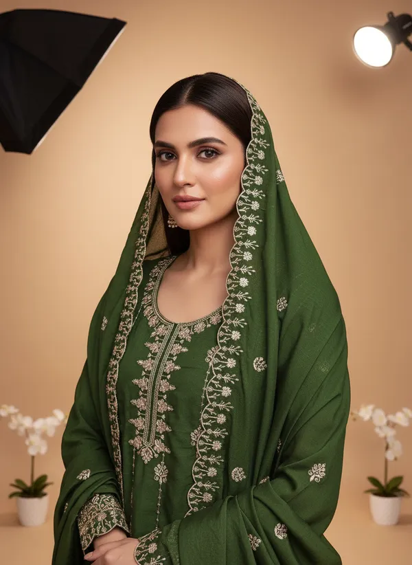 Green_Vichitra_Silk_Dress_Material_With_Exquisite_Sequins_And_Zari_Embroidery