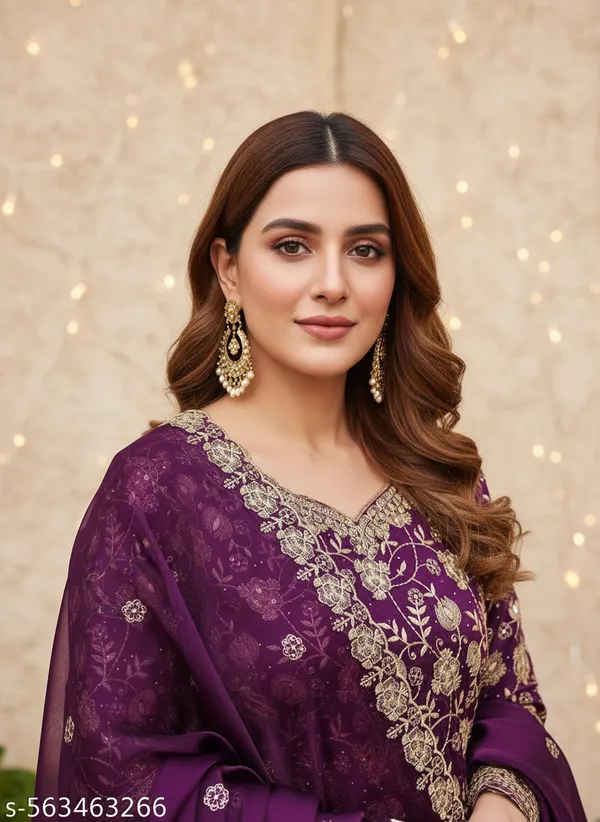 Purple_Georgette_Embroidered_Unstitched_Dress_Material_For_Women