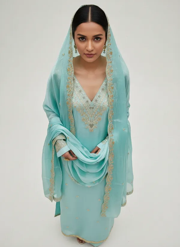 Turquoise_Blue_Jimmy_Choo_Silk_Blend_Dress_Material_Featuring_Floral_Embroidery_And_Swarovski_Work