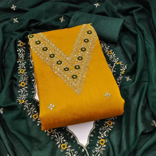 Mustard_Yellow_Vichitra_Silk_Embroidered_Unstitched_Dress_Material_For_Women